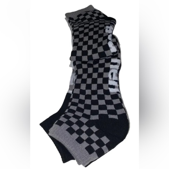Neff No Show Socks 3 Pair Men 6.5-12 Gray Black w Logo Checkered Skate BMX Ride - Picture 6 of 12